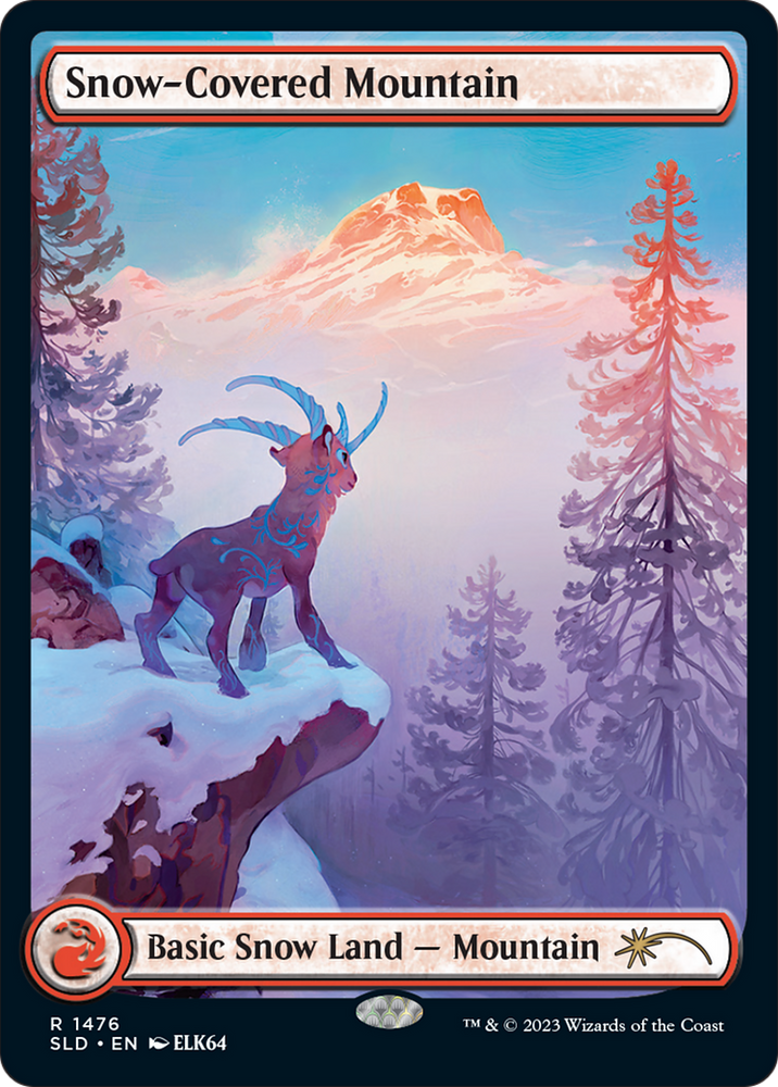 Snow-Covered Mountain (1476) (Rainbow Foil) [Secret Lair Drop Series] Magic: The Gathering