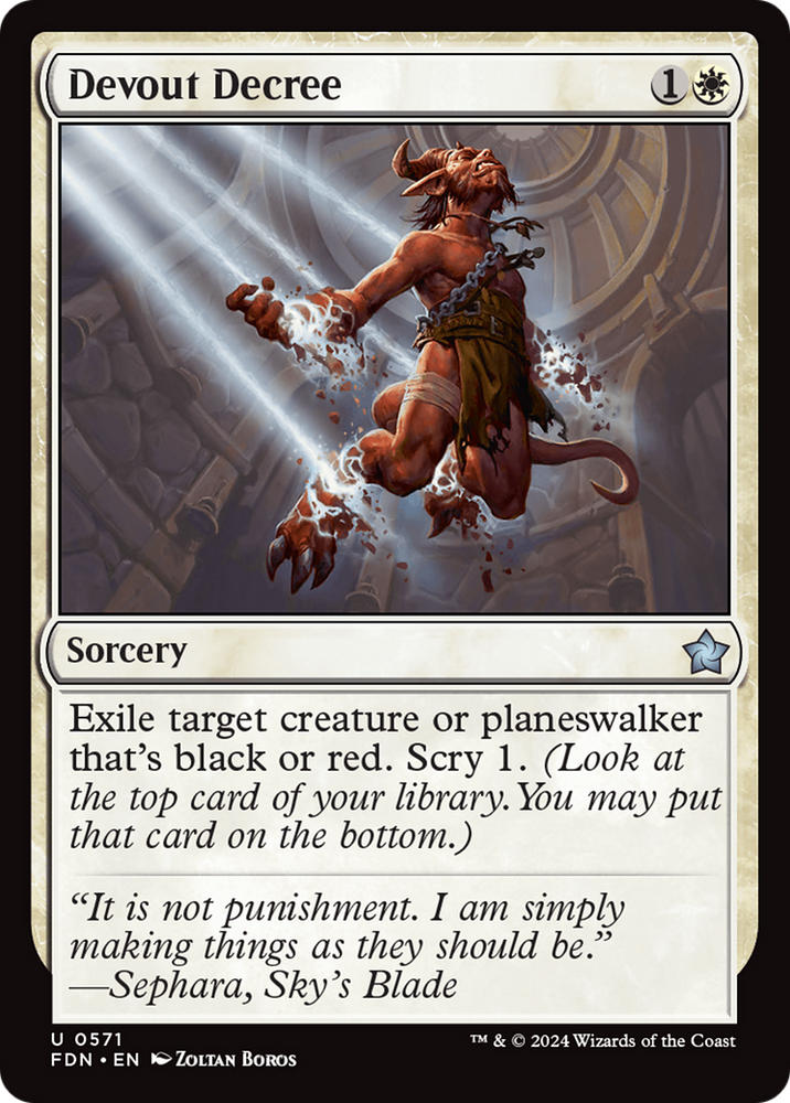 Devout Decree [Foundations] Magic: The Gathering