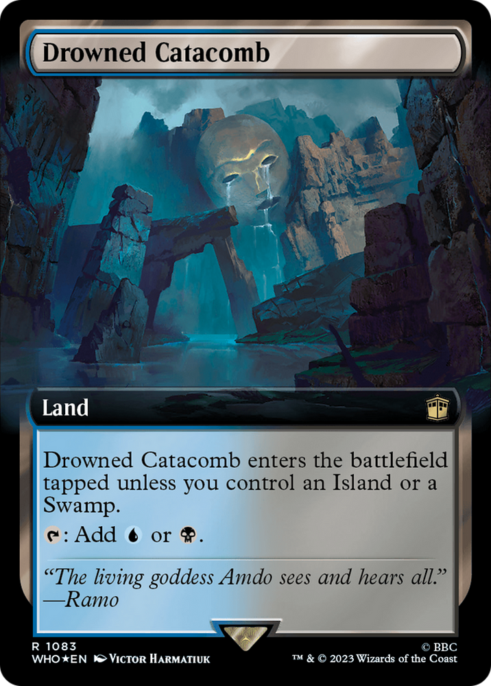 Drowned Catacomb (Extended Art) (Surge Foil) [Doctor Who] Magic: The Gathering