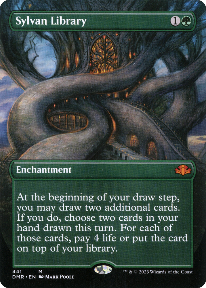 Sylvan Library (Borderless Alternate Art) [Dominaria Remastered] Magic: The Gathering