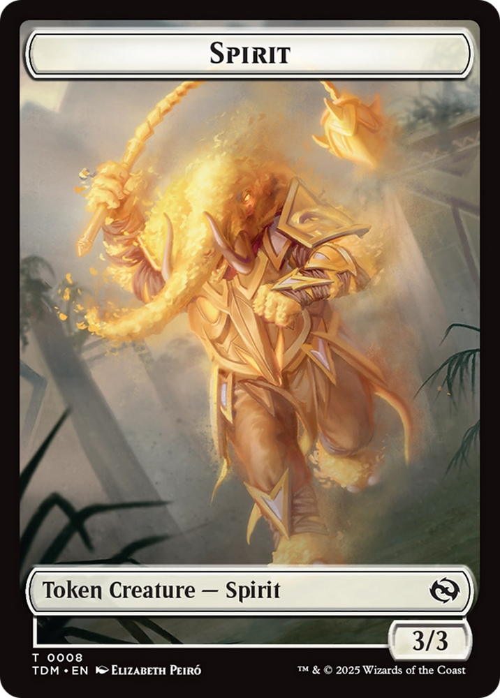 Spirit (0008) // Spirit (0009) Double-Sided Token [Tarkir: Dragonstorm Tokens] Magic: The Gathering