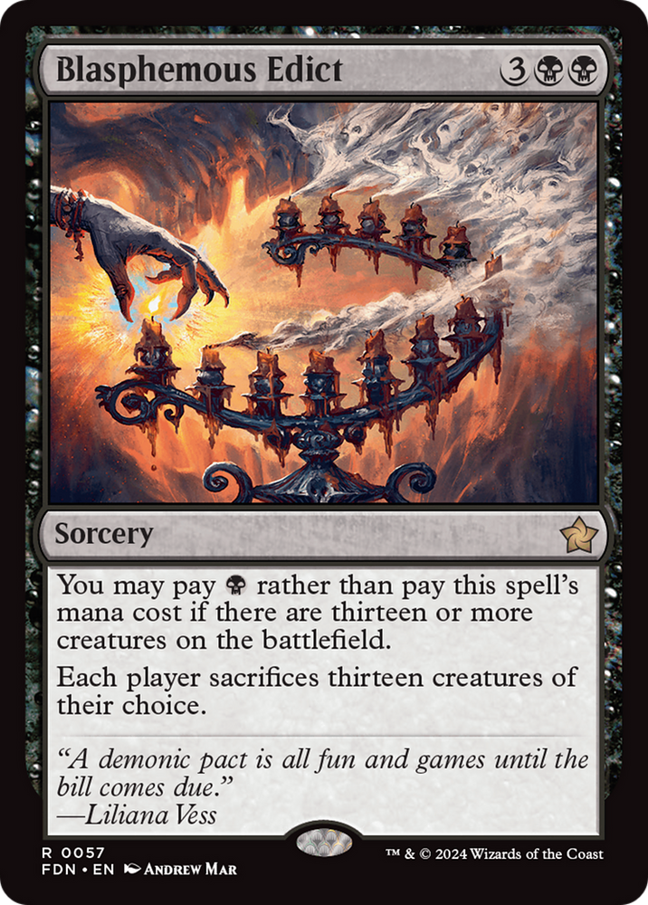 Blasphemous Edict [Foundations] Magic: The Gathering