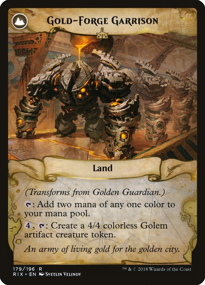 Golden Guardian // Gold-Forge Garrison [Rivals of Ixalan] Magic: The Gathering