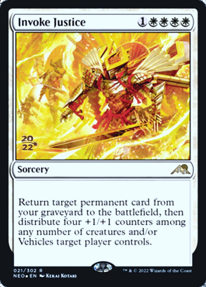 Invoke Justice [Kamigawa: Neon Dynasty Prerelease Promos] Magic: The Gathering