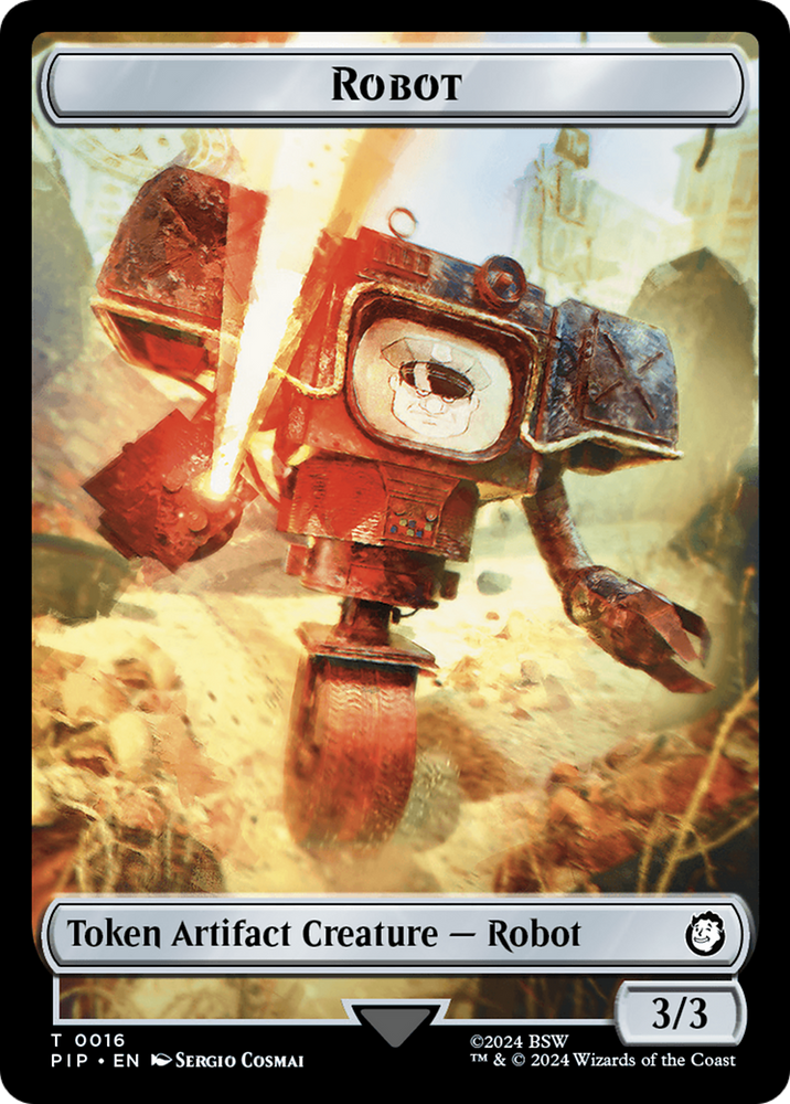 Robot // Treasure (0018) Double-Sided Token [Fallout Tokens] Magic: The Gathering
