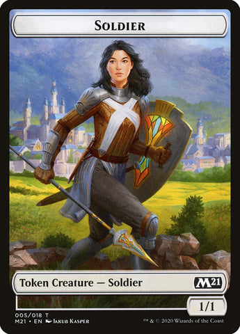 Cat (011) // Soldier Double-Sided Token [Core Set 2021 Tokens] Magic: The Gathering