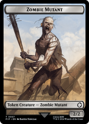 Food (0012) // Zombie Mutant Double-Sided Token [Fallout Tokens] Magic: The Gathering