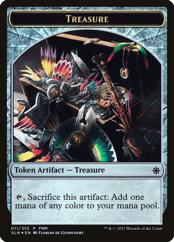 Dinosaur // Treasure Double-Sided Token [Friday Night Magic 2017] Magic: The Gathering