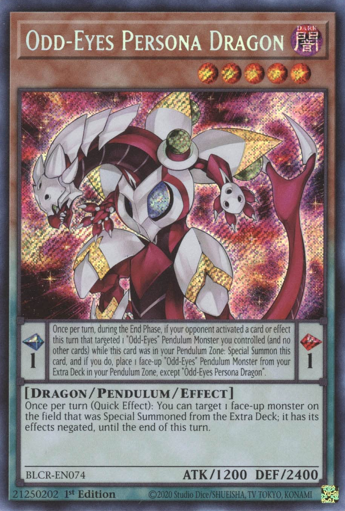 Odd-Eyes Persona Dragon [BLCR-EN074] Secret Rare - Yugioh Cards For Your TCG Needs!