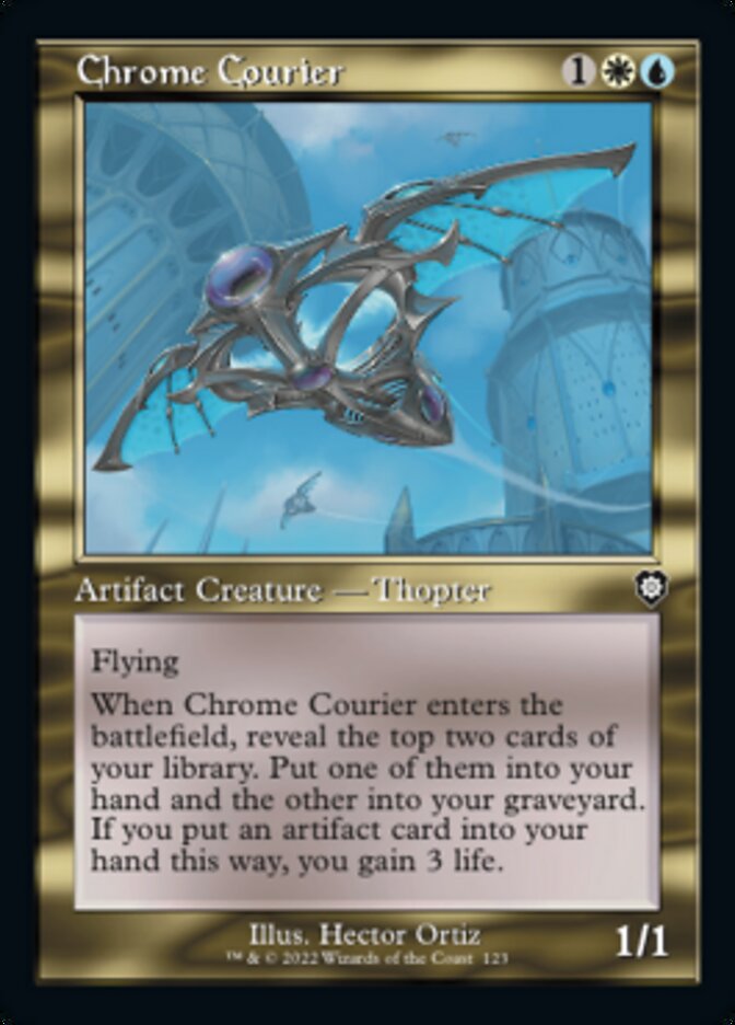 Chrome Courier (Retro) [The Brothers' War Commander] Magic: The Gathering