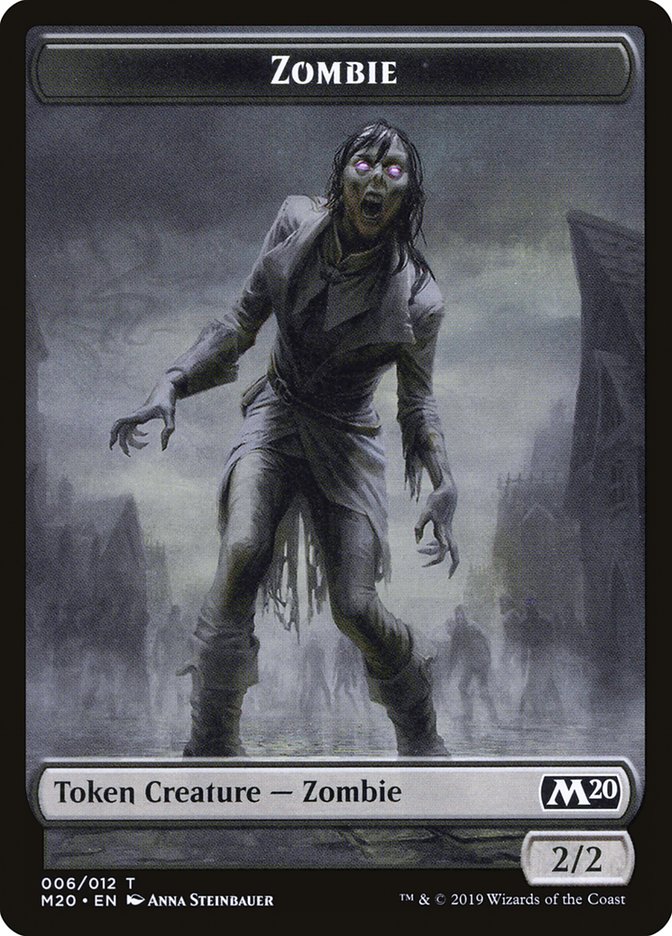 Zombie Token [Core Set 2020 Tokens] Magic: The Gathering
