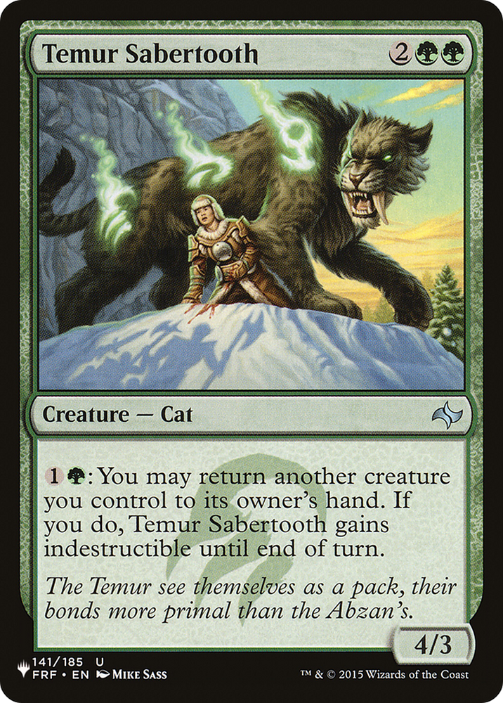 Temur Sabertooth [The List] Magic: The Gathering