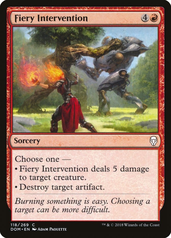 Fiery Intervention [Dominaria] Magic: The Gathering