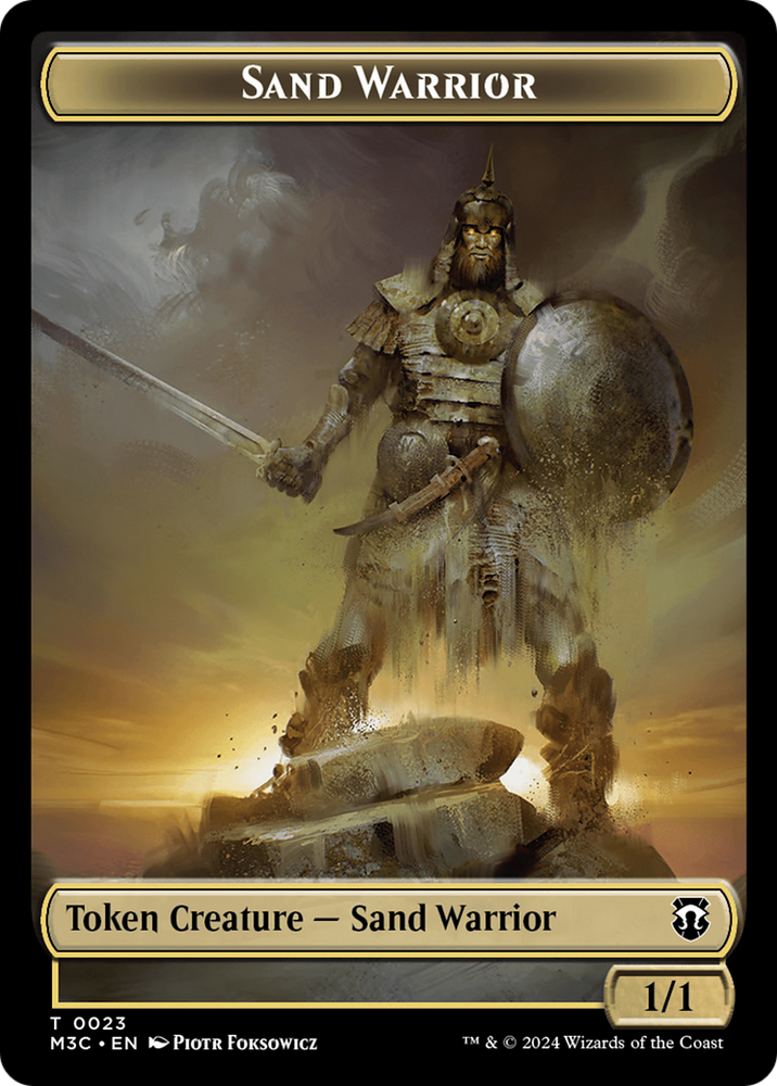 Marit Lage (Ripple Foil) // Sand Warrior Double-Sided Token [Modern Horizons 3 Commander Tokens] Magic: The Gathering