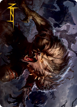 Village Reavers Art Card (Gold-Stamped Signature) [Innistrad: Midnight Hunt Art Series] Magic: The Gathering