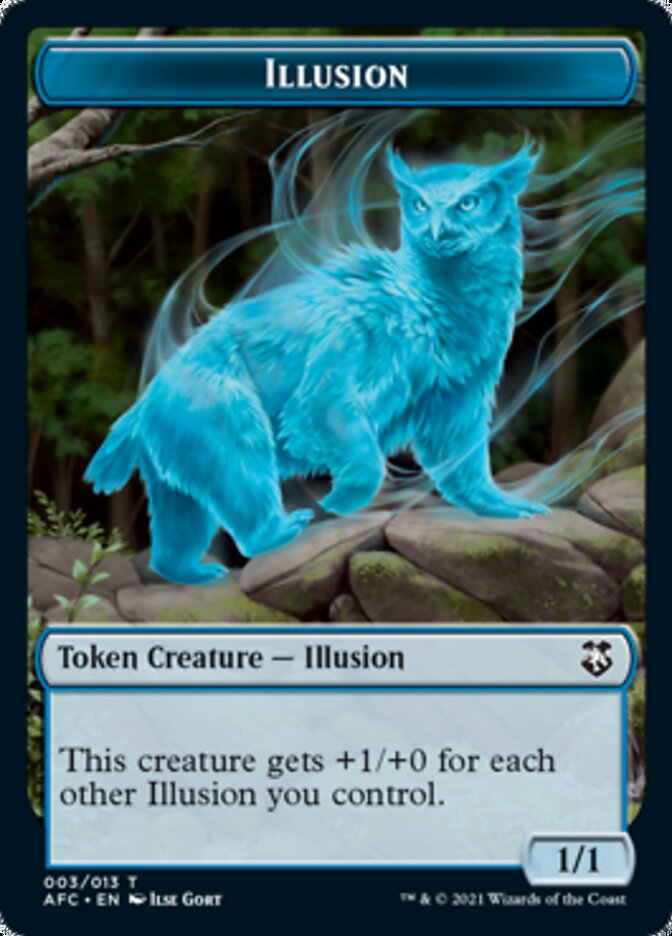 Illusion // Zombie Double-Sided Token [Dungeons & Dragons: Adventures in the Forgotten Realms Commander Tokens] Magic: The Gathering