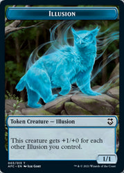 Illusion // Zombie Double-Sided Token [Dungeons & Dragons: Adventures in the Forgotten Realms Commander Tokens] Magic: The Gathering
