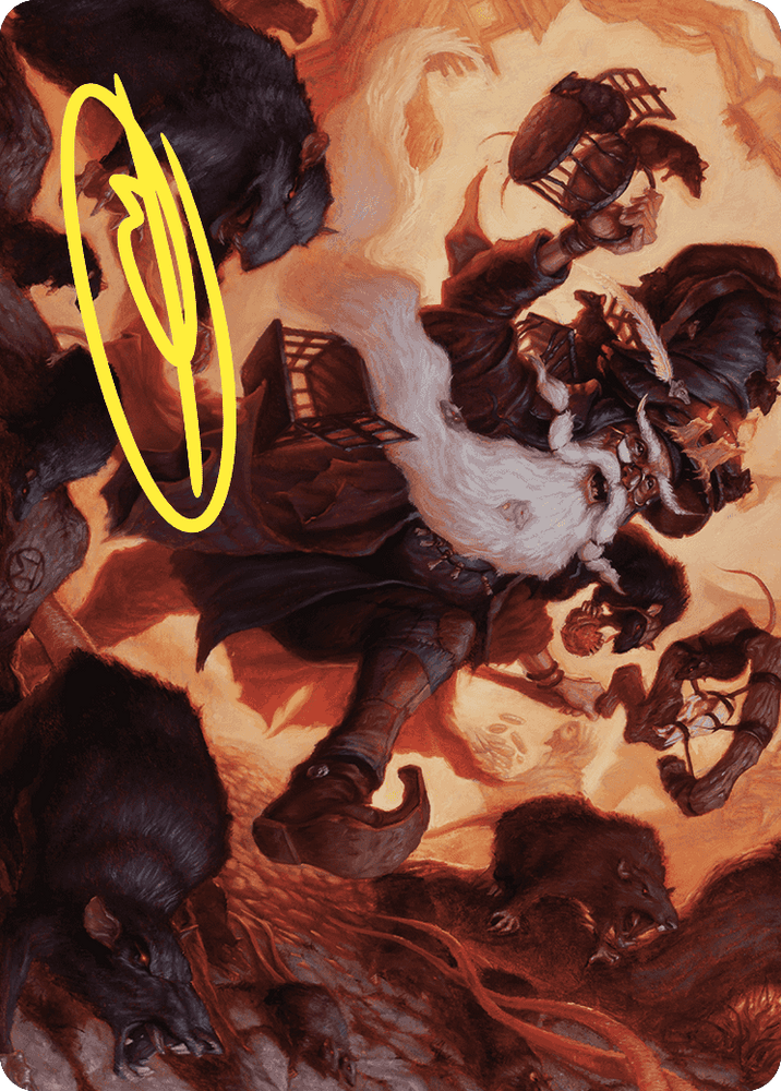 Tattered Ratter Art Card (Gold-Stamped Signature) [Wilds of Eldraine Art Series] Magic: The Gathering