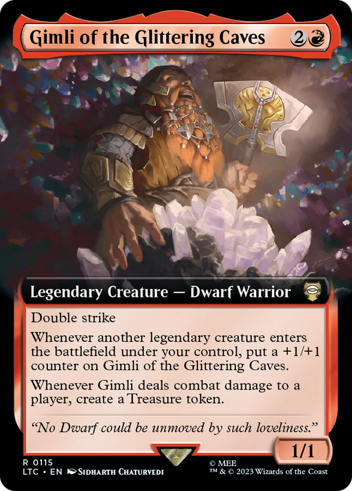 Gimli of the Glittering Caves (Extended Art) [The Lord of the Rings: Tales of Middle-Earth Commander] Magic: The Gathering