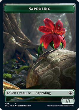Saproling // Human Warrior Double-Sided Token [Starter Commander Decks] Magic: The Gathering