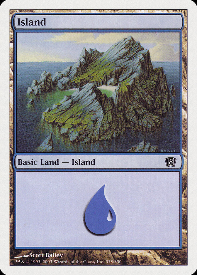 Island (338) [Eighth Edition] Magic: The Gathering