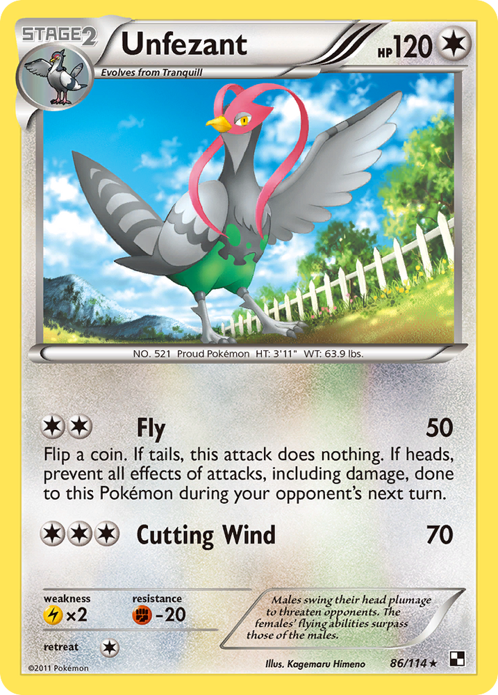 Unfezant (86/114) [Black & White: Base Set] Pokémon