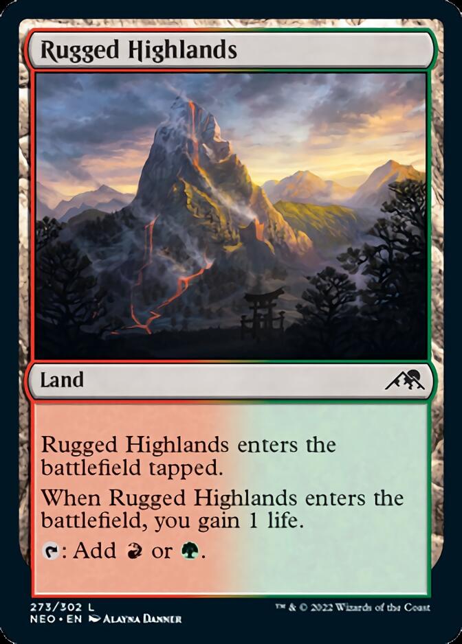 Rugged Highlands [Kamigawa: Neon Dynasty] Magic: The Gathering