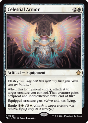 Celestial Armor [Foundations] Magic: The Gathering