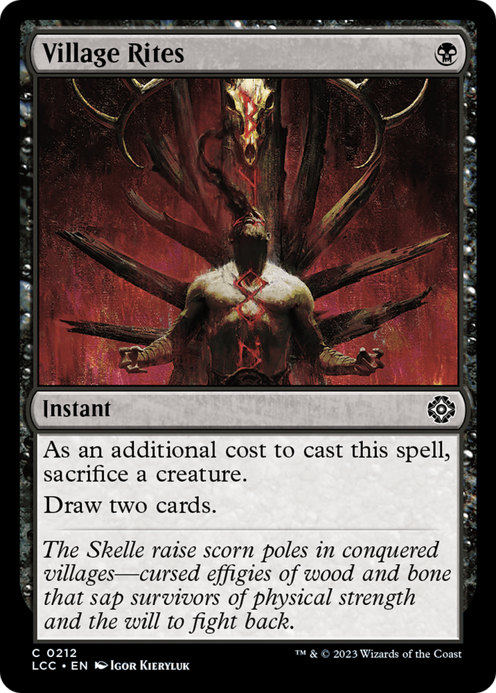 Village Rites [The Lost Caverns of Ixalan Commander] Magic: The Gathering