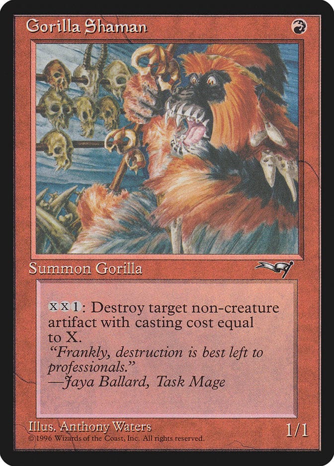 Gorilla Shaman (Skulls in Background) [Alliances] Magic: The Gathering