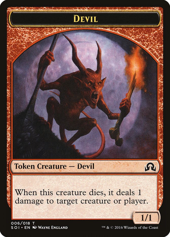 Devil Token [Shadows over Innistrad Tokens] Magic: The Gathering