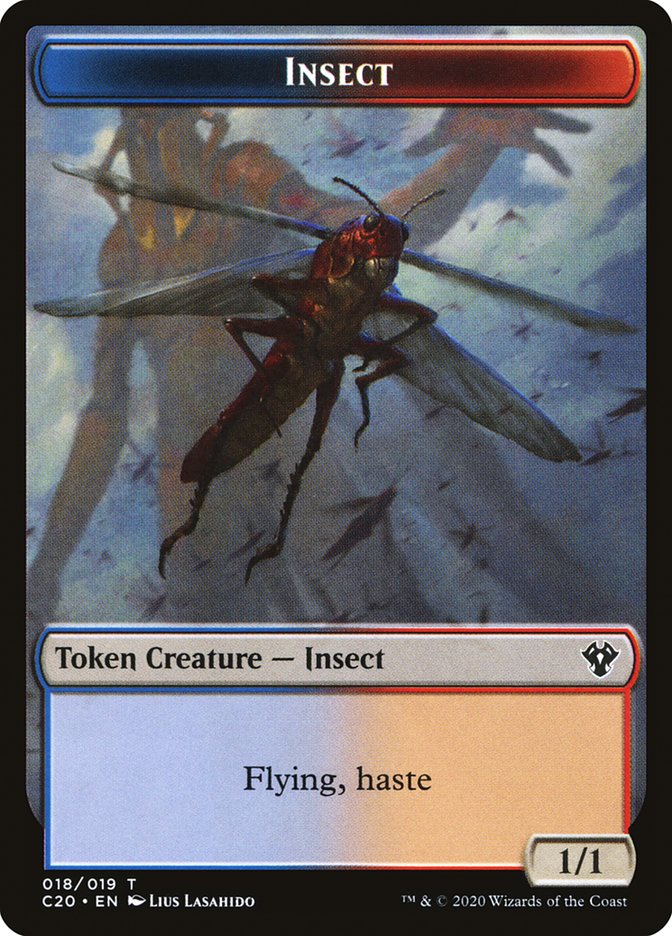 Drake // Insect (018) Double-Sided Token [Commander 2020 Tokens] Magic: The Gathering