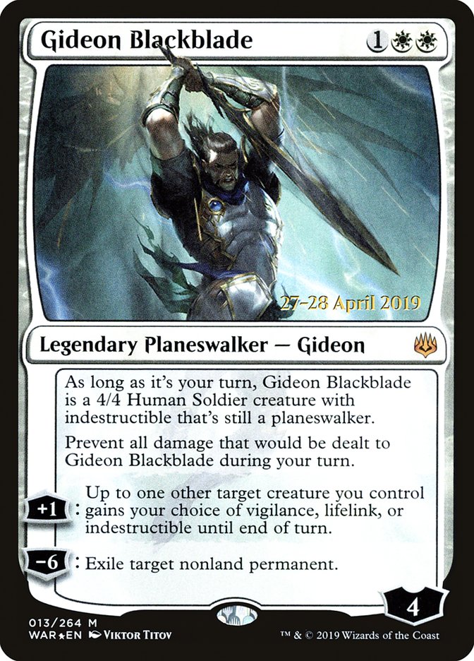 Gideon Blackblade [War of the Spark Prerelease Promos] Magic: The Gathering