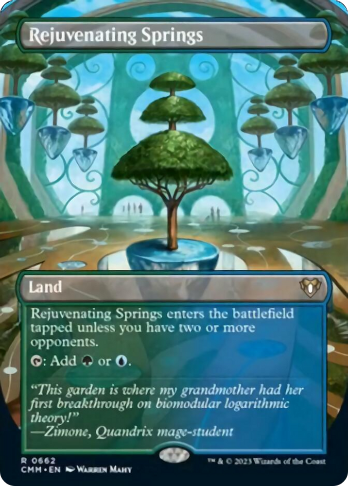 Rejuvenating Springs (Borderless Alternate Art) [Commander Masters] Magic: The Gathering