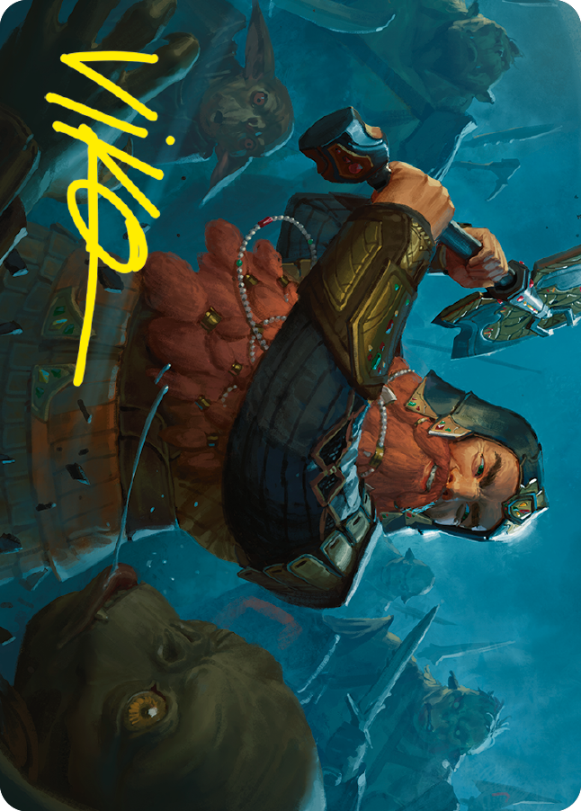Gimli, Counter of Kills Art Card (10/81) (Gold-Stamped Signature) [The Lord of the Rings: Tales of Middle-earth Art Series] Magic: The Gathering