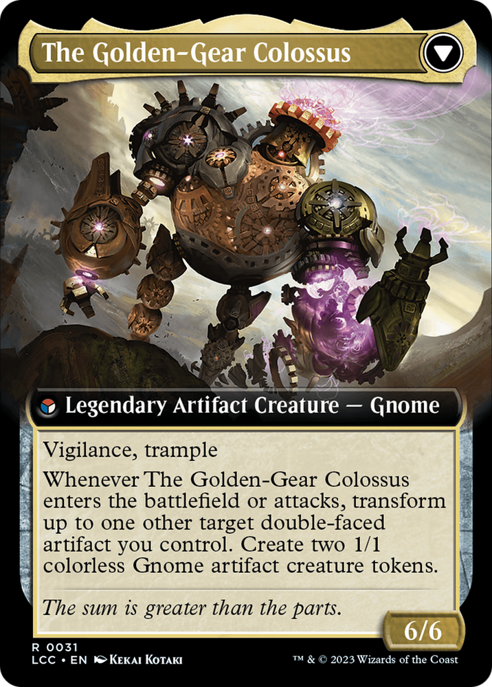 Tetzin, Gnome Champion // The Golden-Gear Colossus (Extended Art) [The Lost Caverns of Ixalan Commander] Magic: The Gathering