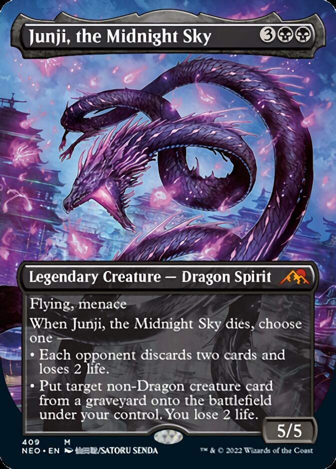 Junji, the Midnight Sky (Borderless Alternate Art) [Kamigawa: Neon Dynasty] Magic: The Gathering