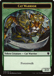 Cat Warrior (008) // Rat (003) Double-Sided Token [Commander 2017 Tokens] Magic: The Gathering