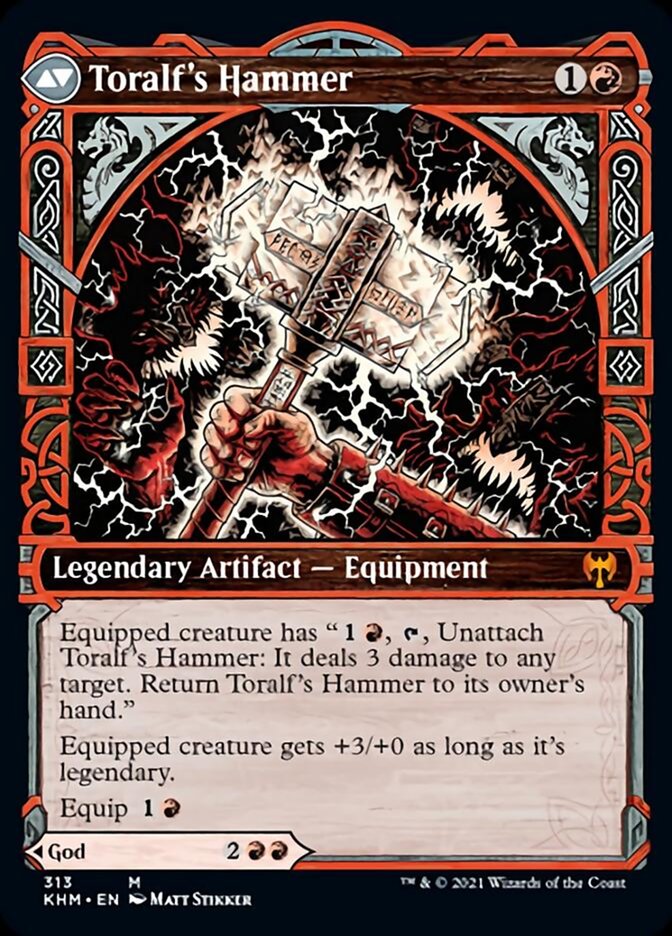 Toralf, God of Fury // Toralf's Hammer (Showcase) [Kaldheim] Magic: The Gathering
