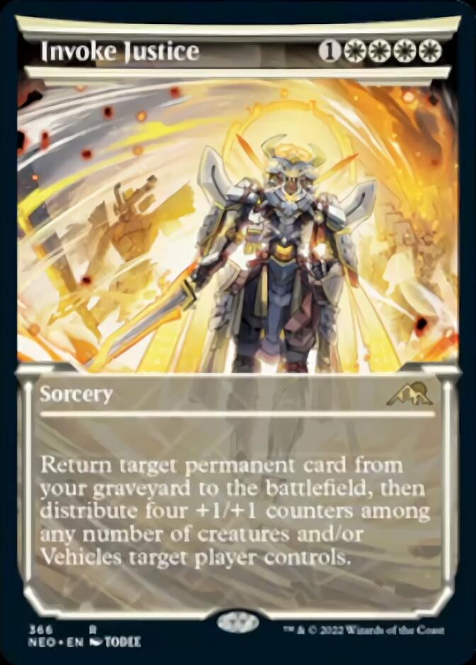 Invoke Justice (Showcase Soft Glow) [Kamigawa: Neon Dynasty] Magic: The Gathering