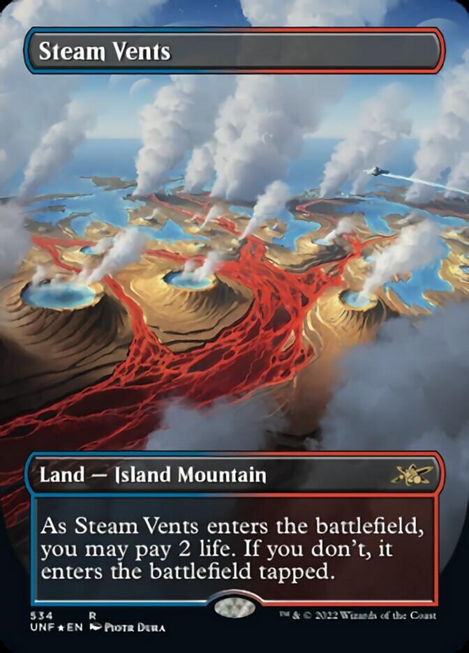 Steam Vents (Borderless) (Galaxy Foil) [Unfinity] Magic: The Gathering