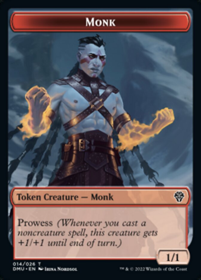 Monk Token [Dominaria United Tokens] Magic: The Gathering