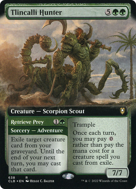 Tlincalli Hunter // Retrieve Prey (Extended Art) [Commander Legends: Battle for Baldur's Gate] Magic: The Gathering