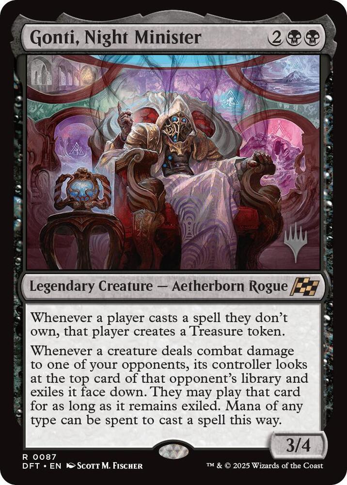 Gonti, Night Minister (Promo Pack) [Aetherdrift Promos] Magic: The Gathering