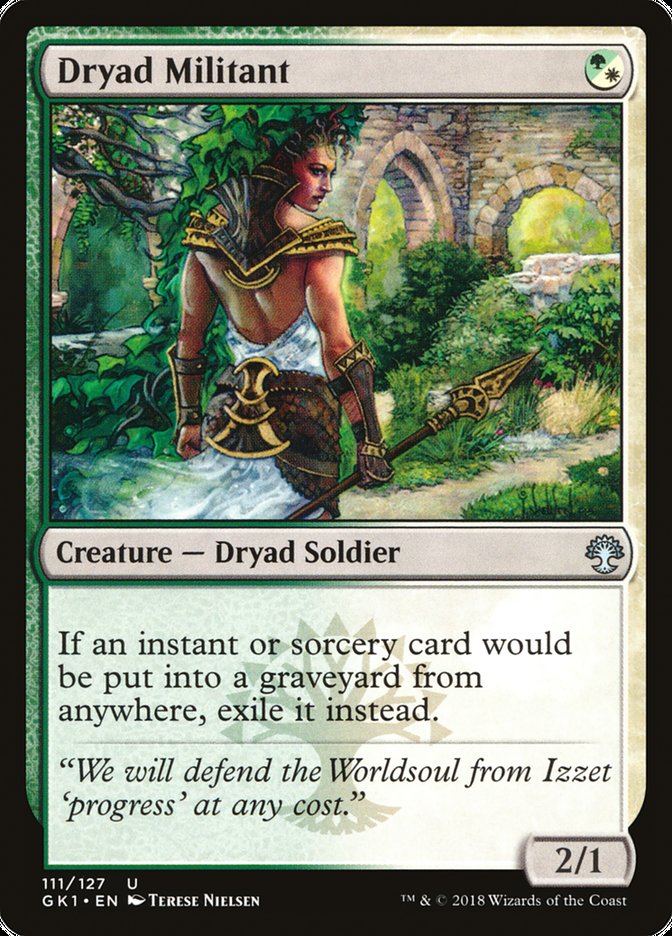 Dryad Militant [Guilds of Ravnica Guild Kit] Magic: The Gathering