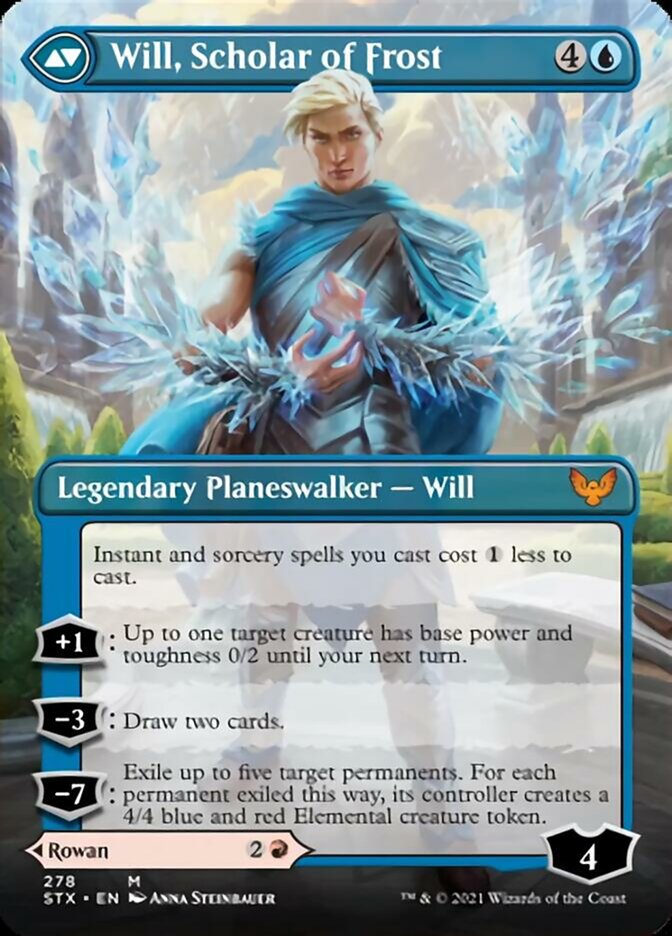 Rowan, Scholar of Sparks // Will, Scholar of Frost (Borderless) [Strixhaven: School of Mages] Magic: The Gathering