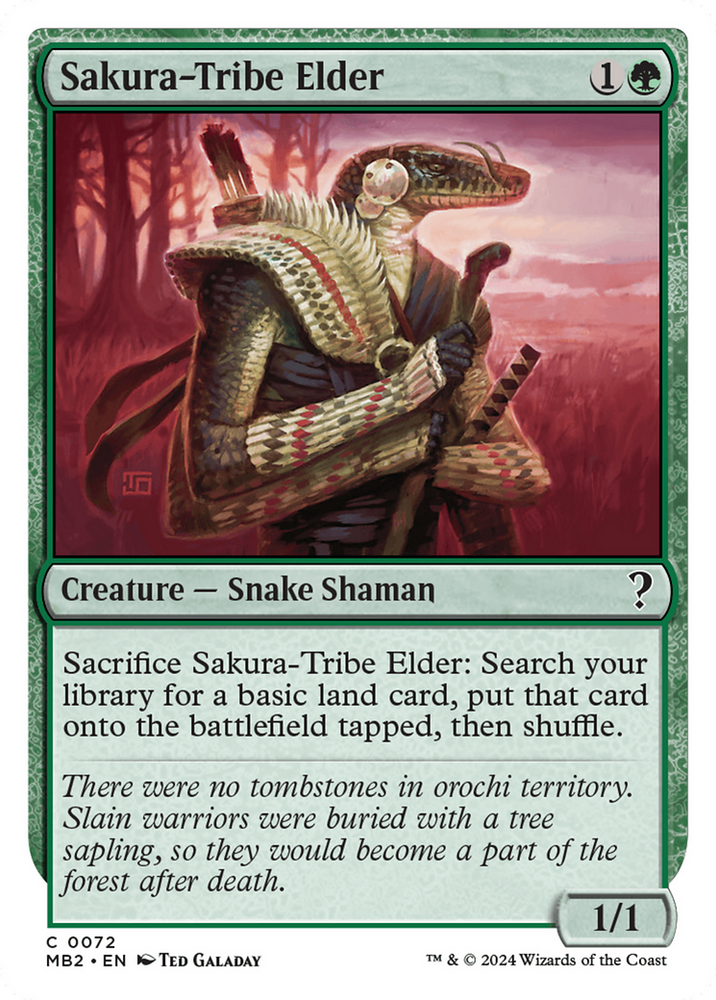 Sakura-Tribe Elder (White Border) [Mystery Booster 2] Magic: The Gathering