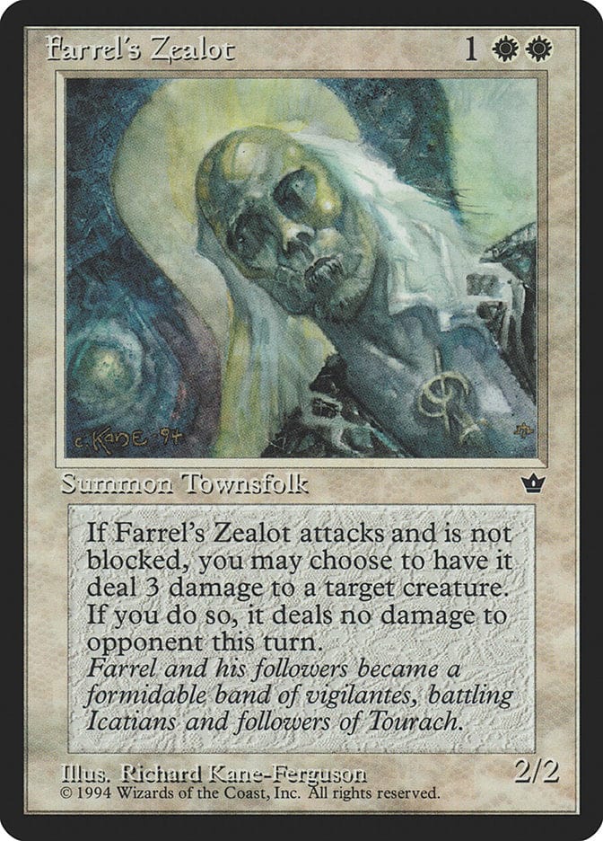 Farrel's Zealot (Richard Kane Ferguson) [Fallen Empires] Magic: The Gathering