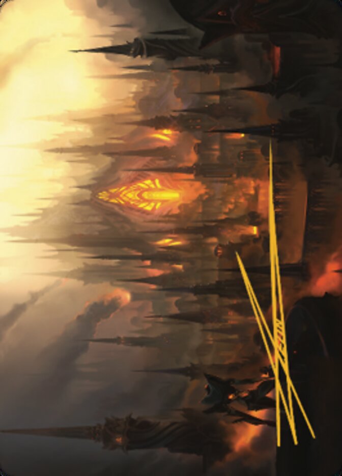 Mishra's Foundry Art Card (Gold-Stamped Signature) [The Brothers' War Art Series] Magic: The Gathering