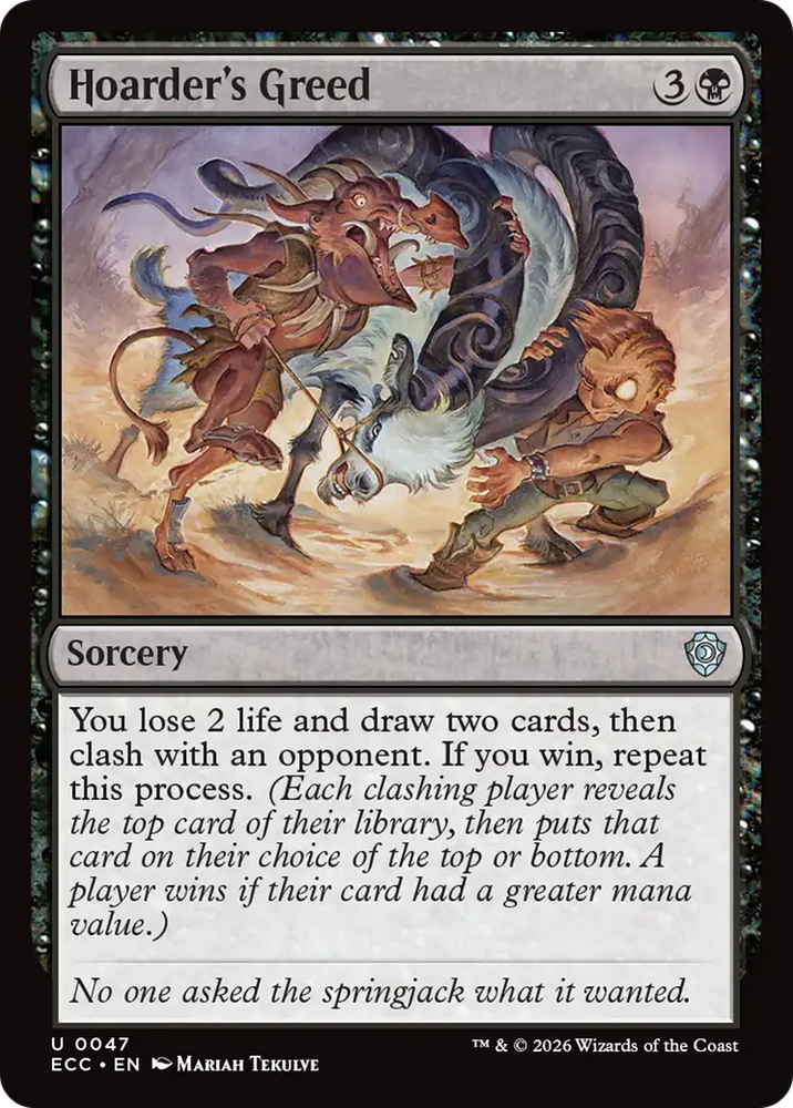 Hoarder's Greed [Lorwyn Eclipsed Commander] Magic: The Gathering